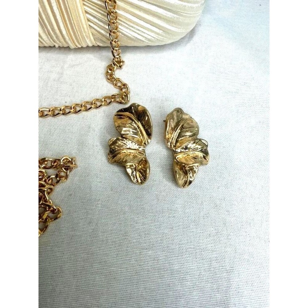 Vintage The House of Harlow 1960 Clutch w/gold leaf earrings Old Hollywood Glam - Picture 7 of 7